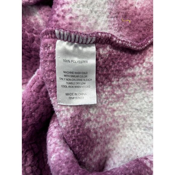 Buffalo Outdoors Womens Large Sherpa Fleece Pullover Jacket Purple/White Tie-Dye - Picture 7 of 9